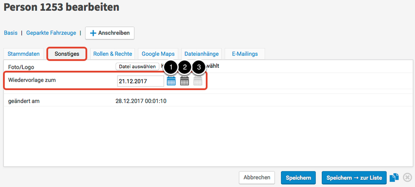 Wiedervorlagen bearbeiten