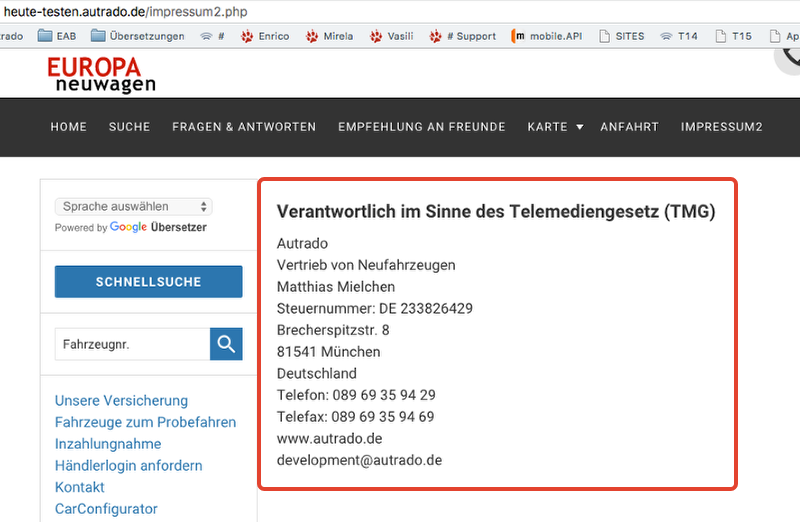 Eintrag kontrollieren 