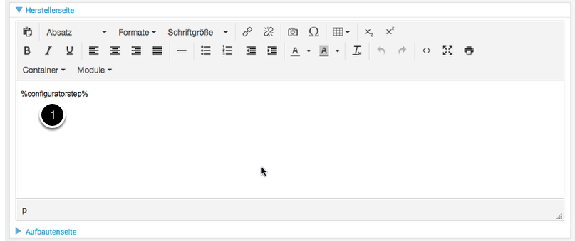 Vorbelegungen für Hersteller- und Aufbauseiten
