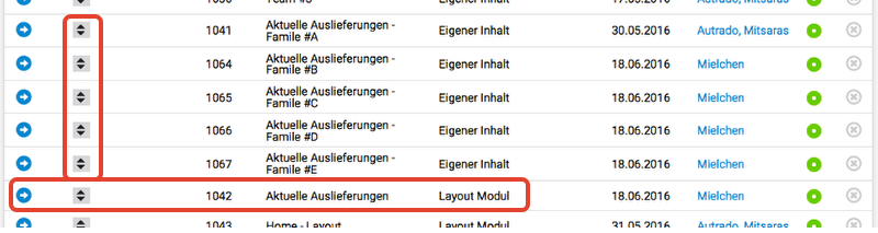 Schritt 2: Module einsehen und anordnen