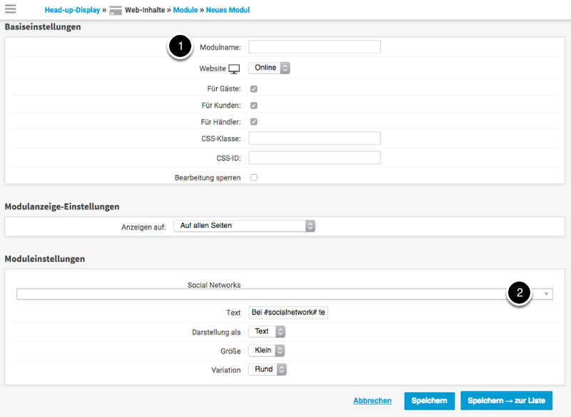Grundeinstellungen vornehmen