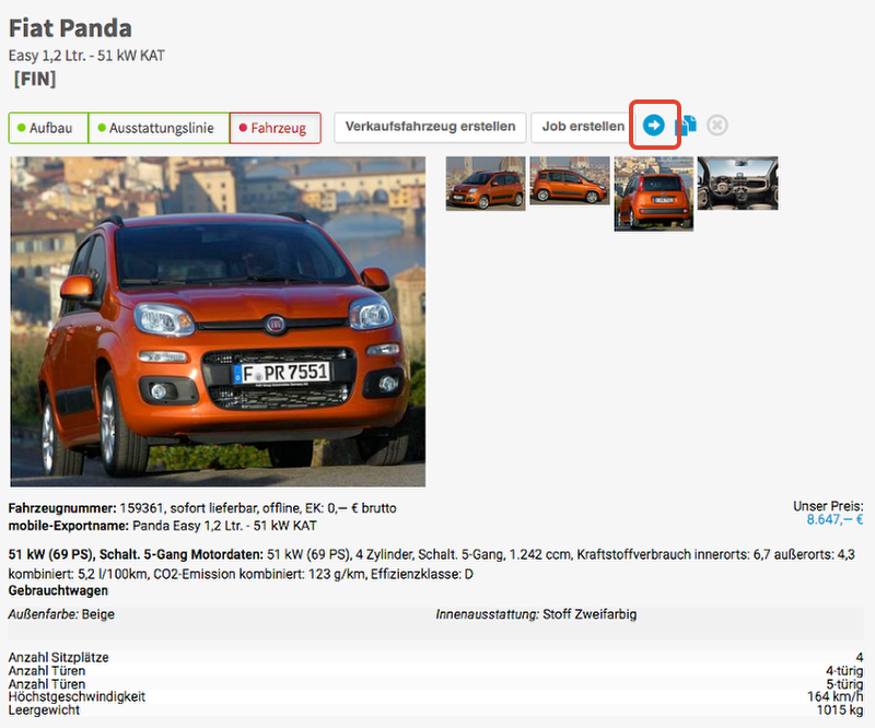 Fahrzeug nachbearbeiten