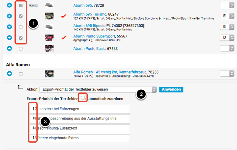 Individuelle Reihenfolgen