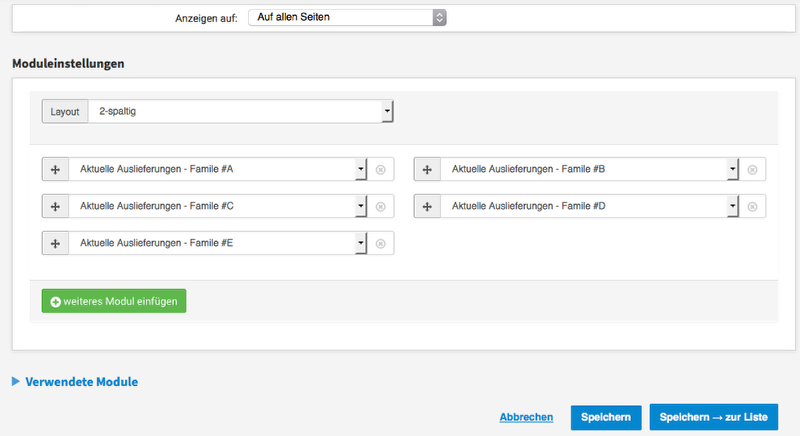 Schritt 3: Module in Layout-Modul zuordnen und verschieben