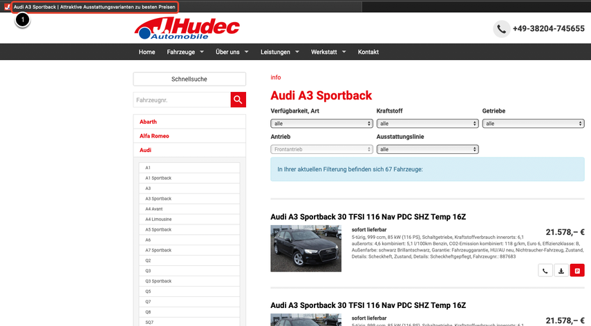 Seitentitel kontrollieren