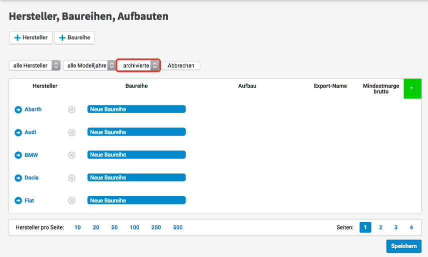 Archivierte Baureihen