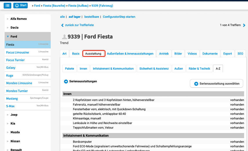 Ausstattung-Register