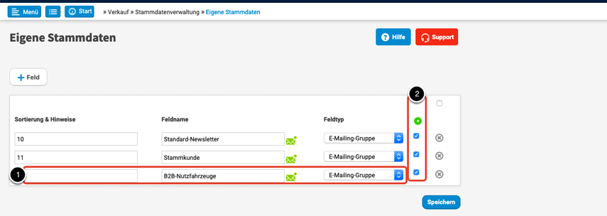 E-Mailgruppen anlegen und zuweisen