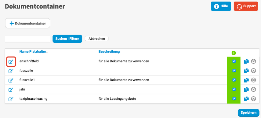 Dokumentcontainer anlegen und zentral bereitstellen