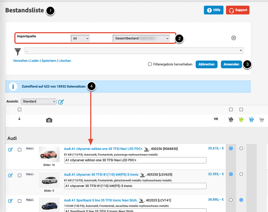 Importe kontrollieren