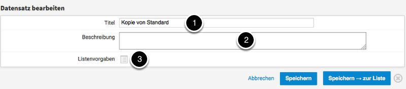 Neue Ansicht bearbeiten